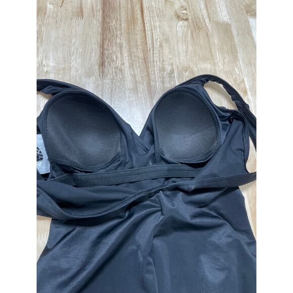 Miraclesuit NWT Crossover With Mesh One Piece Swimsuit Black Size 12 Bra Top A-D - Picture 5 of 15